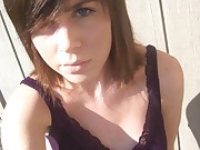 Teen posing topless in sexy selfpics