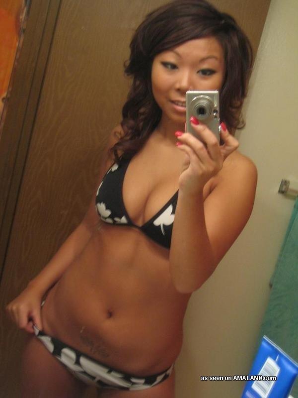 Hot and sexy Asian chick selfshooting